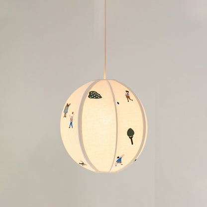 WOMO Fabric Globe Pendant Light-WM2945