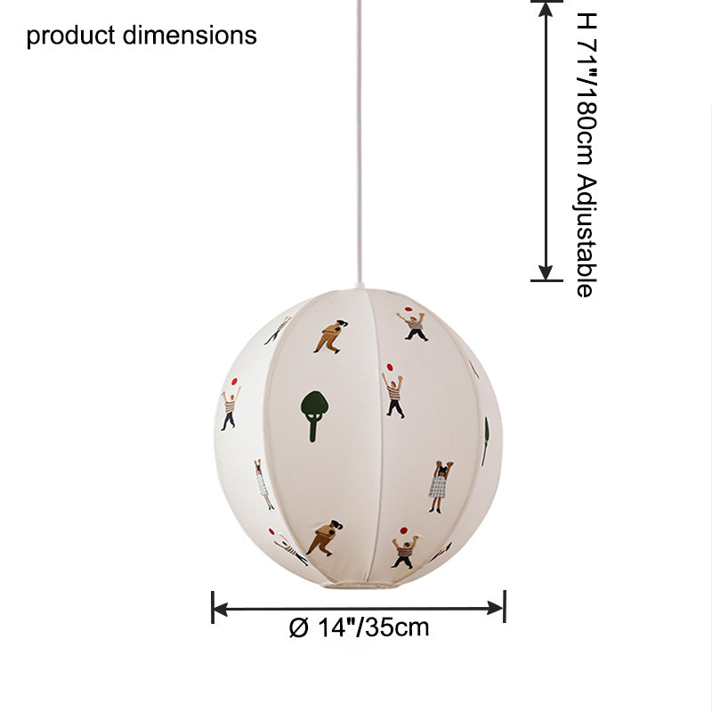 WOMO Fabric Globe Pendant Light-WM2945