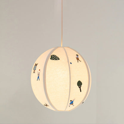 WOMO Fabric Globe Pendant Light-WM2945