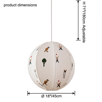 WOMO Fabric Globe Pendant Light-WM2945