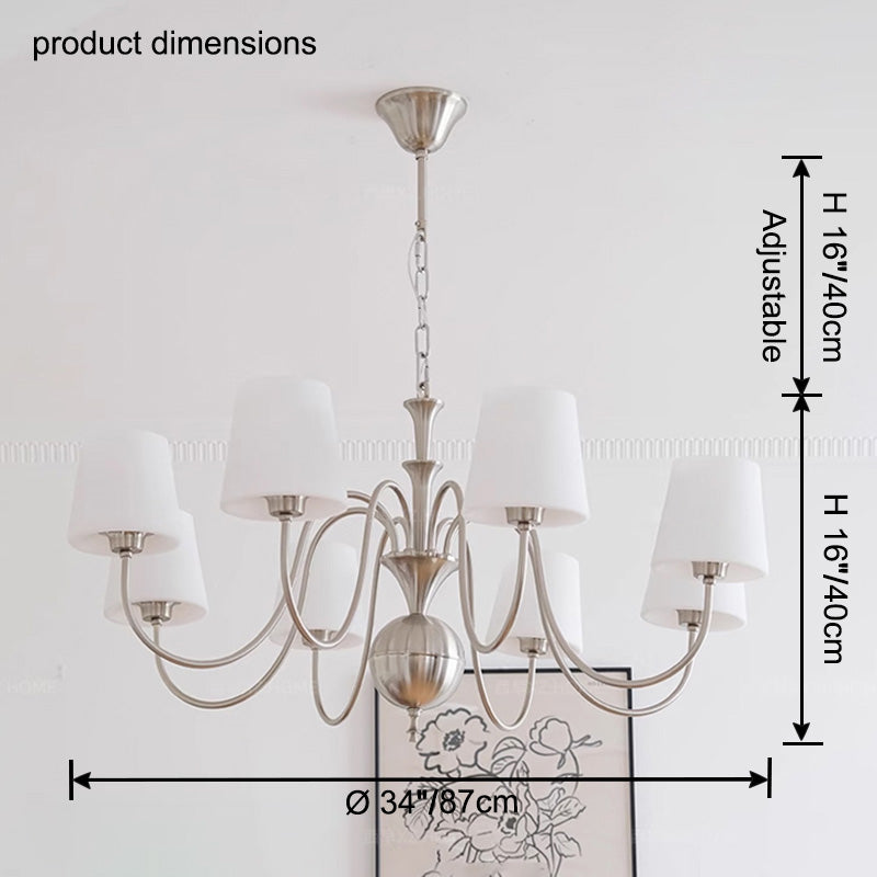 WOMO Glass Shaded Arm Chandelier-WM2946