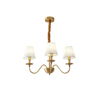 WOMO Gold Fabric Shaded Chandelier-WM2951