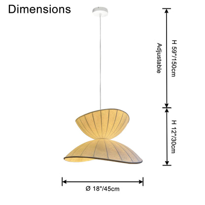 WOMO Unique Japandi Silk Pendant Light-WM2961