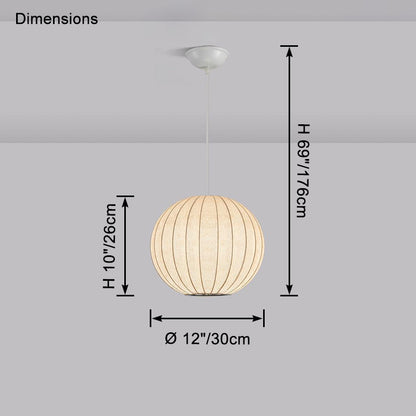 WOMO Globe Silk Pendant Light-WM2964