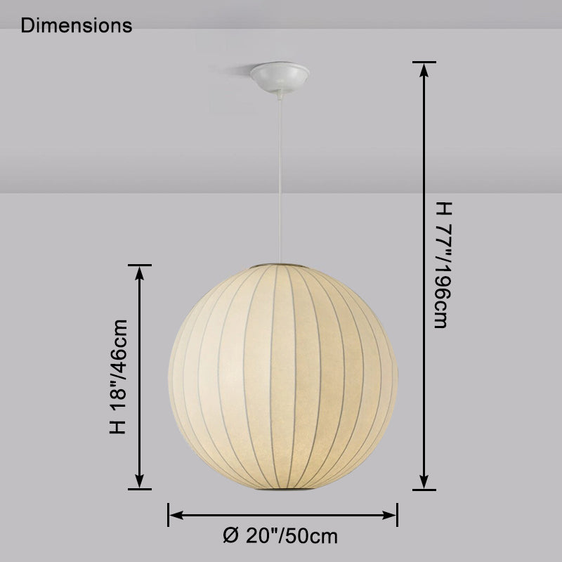 WOMO Globe Silk Pendant Light-WM2964