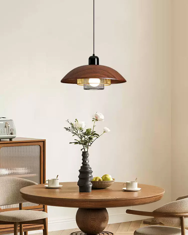 WOMO Walnut Dome Pendant Light-WM2983