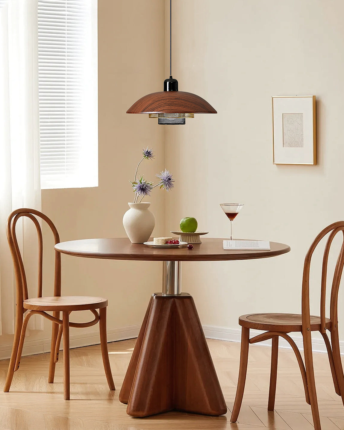 WOMO Walnut Dome Pendant Light-WM2983