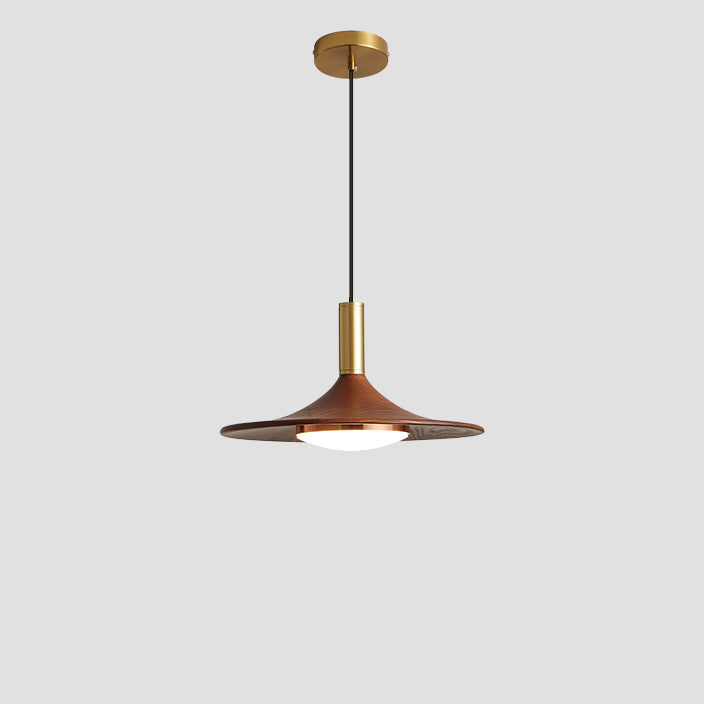 WOMO Walnut Cone Disc Pendant Light-WM2986