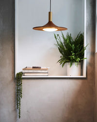 WOMO Walnut Cone Disc Pendant Light-WM2986
