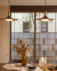 WOMO Walnut Cone Disc Pendant Light-WM2986