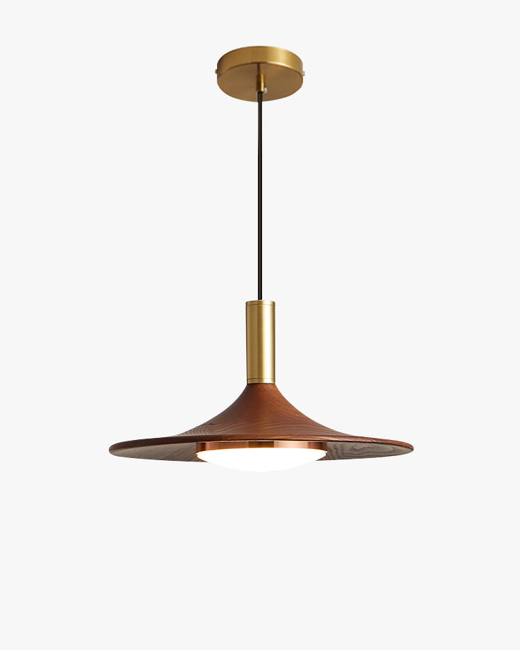 WOMO Walnut Cone Disc Pendant Light-WM2986