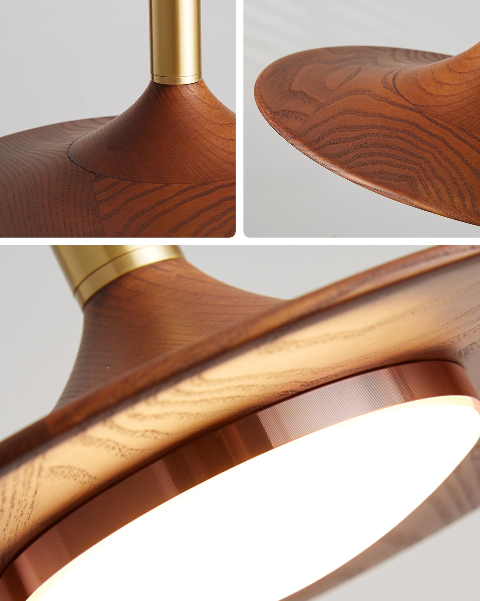 WOMO Walnut Cone Disc Pendant Light-WM2986