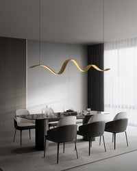 WOMO Minimalist Wavy Linear Pendant Light-WM2990
