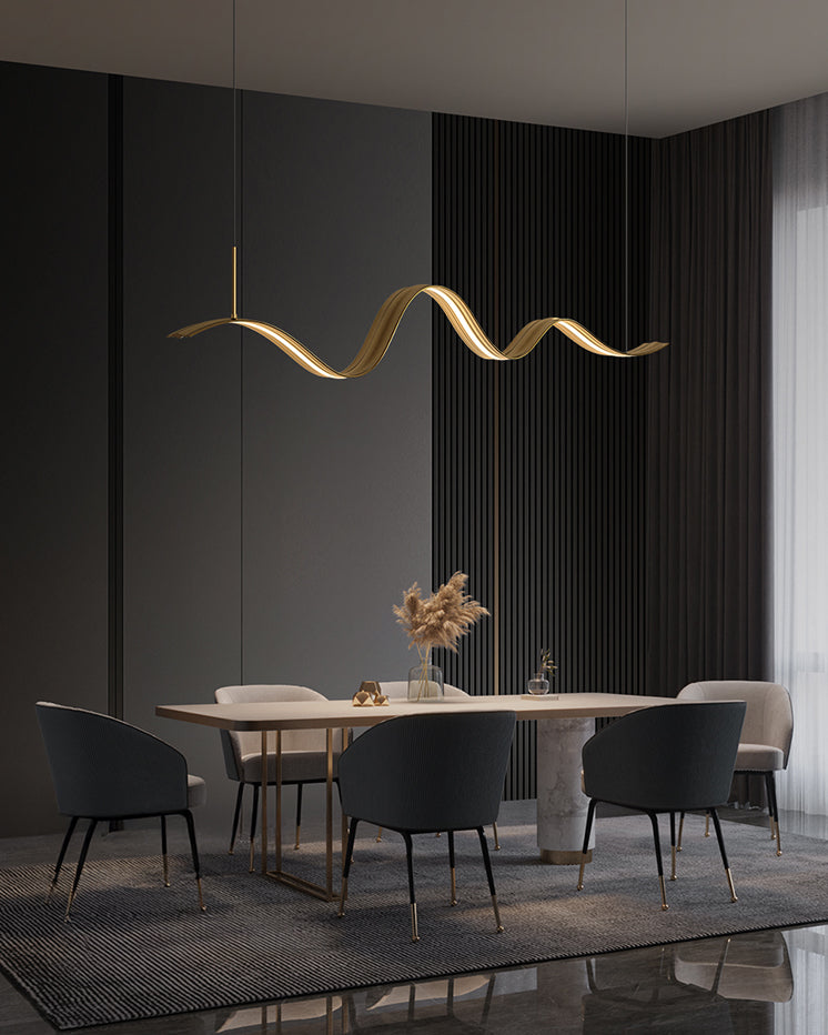 WOMO Minimalist Wavy Linear Pendant Light-WM2990