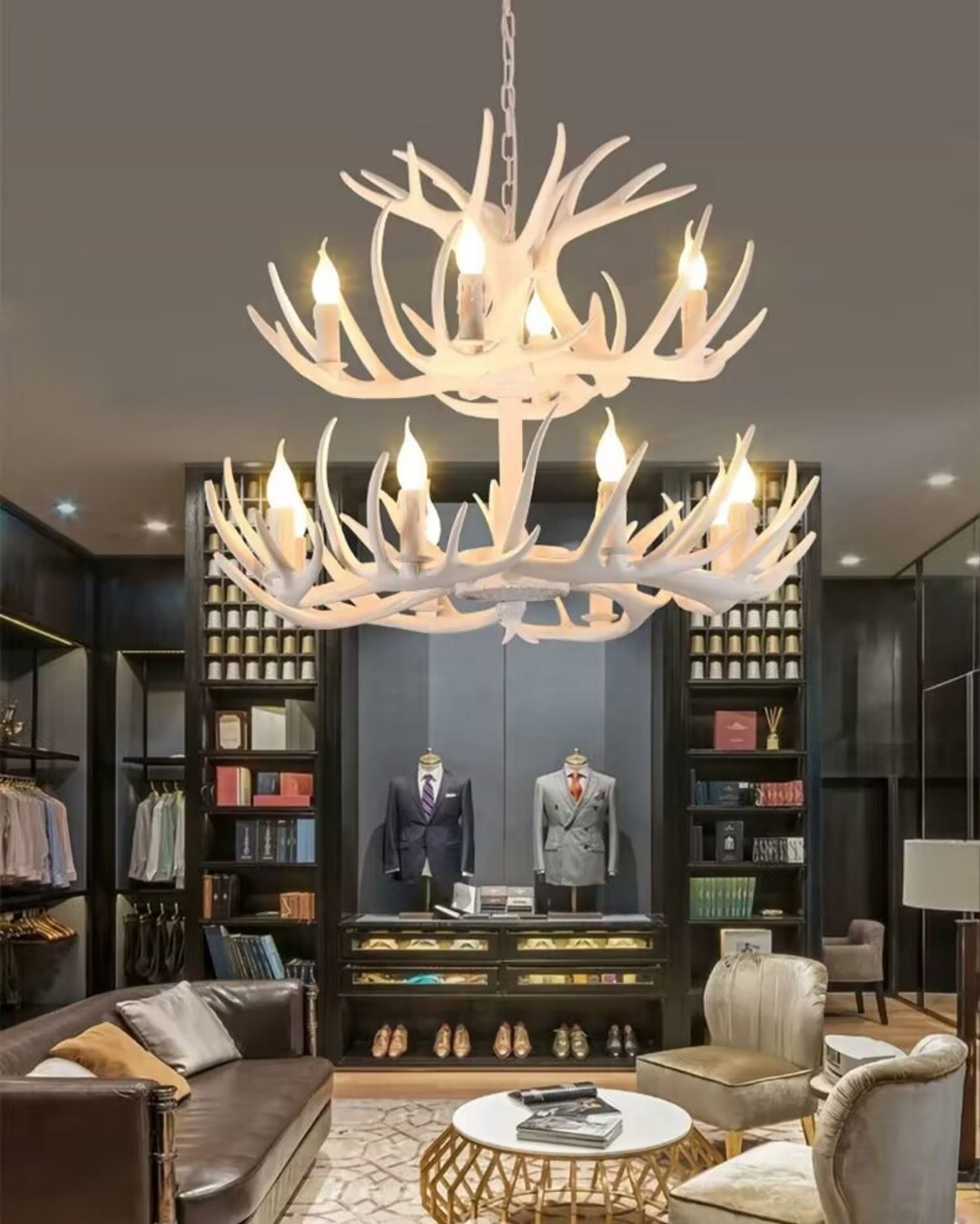 WOMO Resin Antler Chandelier-WM2991