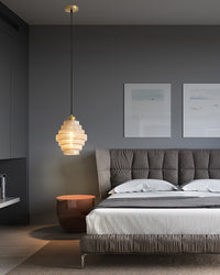 WOMO Drum Glass Pendant Light-WM2996