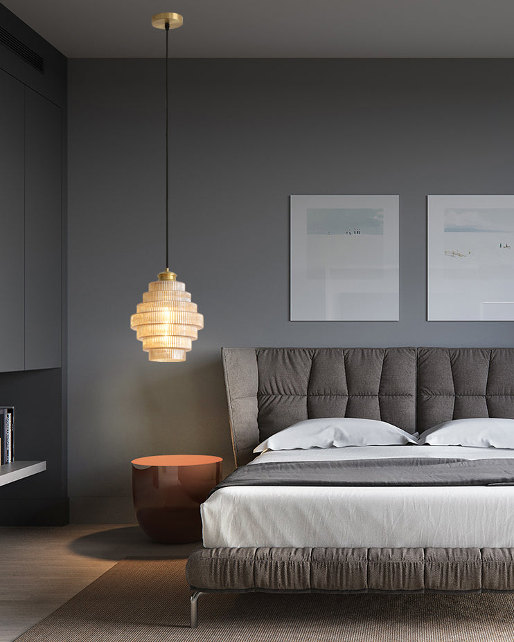 WOMO Drum Glass Pendant Light-WM2996
