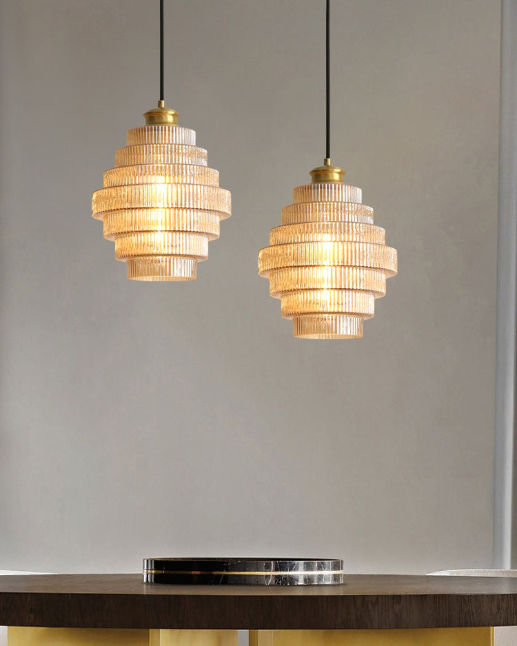 WOMO Drum Glass Pendant Light-WM2996