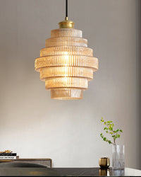 WOMO Drum Glass Pendant Light-WM2996