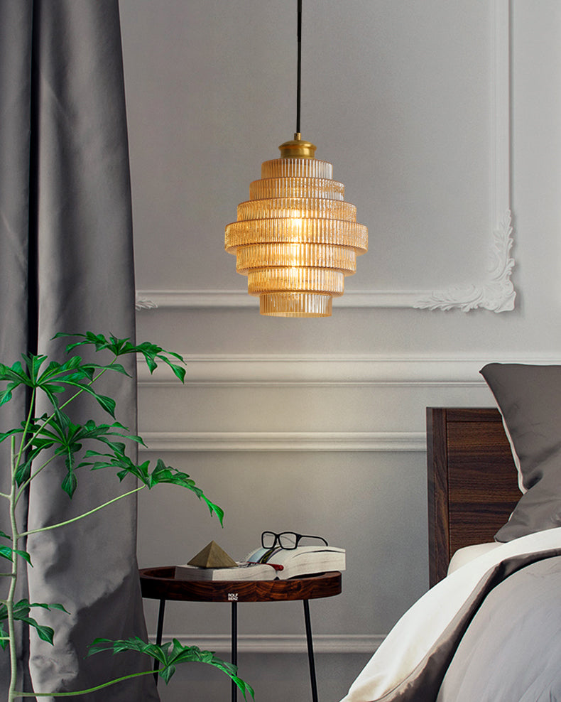 WOMO Drum Glass Pendant Light-WM2996