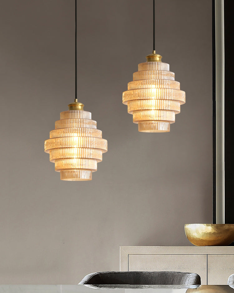 WOMO Drum Glass Pendant Light-WM2996