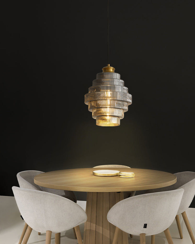 WOMO Drum Glass Pendant Light-WM2996