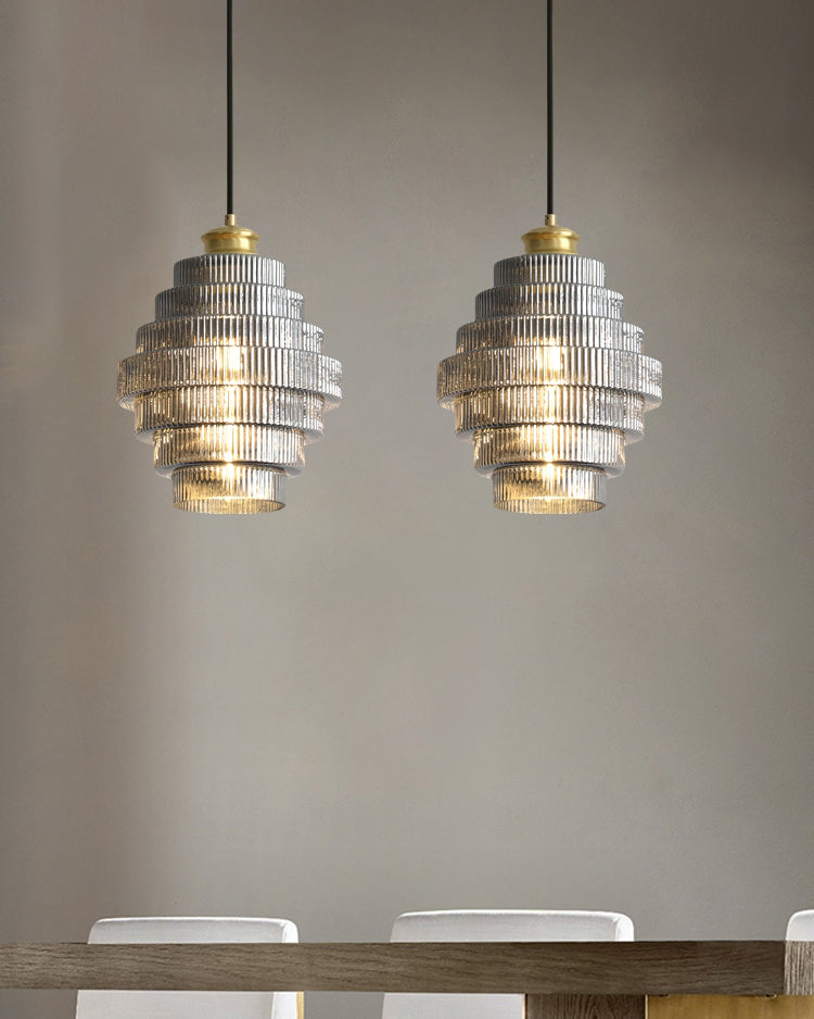 WOMO Drum Glass Pendant Light-WM2996