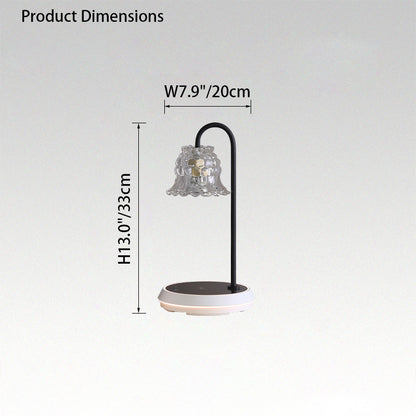 WOMO Dimmable Touch Small Glass Table Lamp with Wireless Charger-WM8046