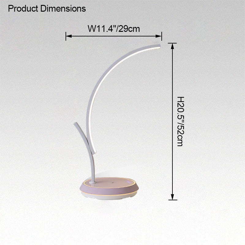 WOMO Dimmable Touch Arc Desk Lamp with Wireless Charger-WM8041