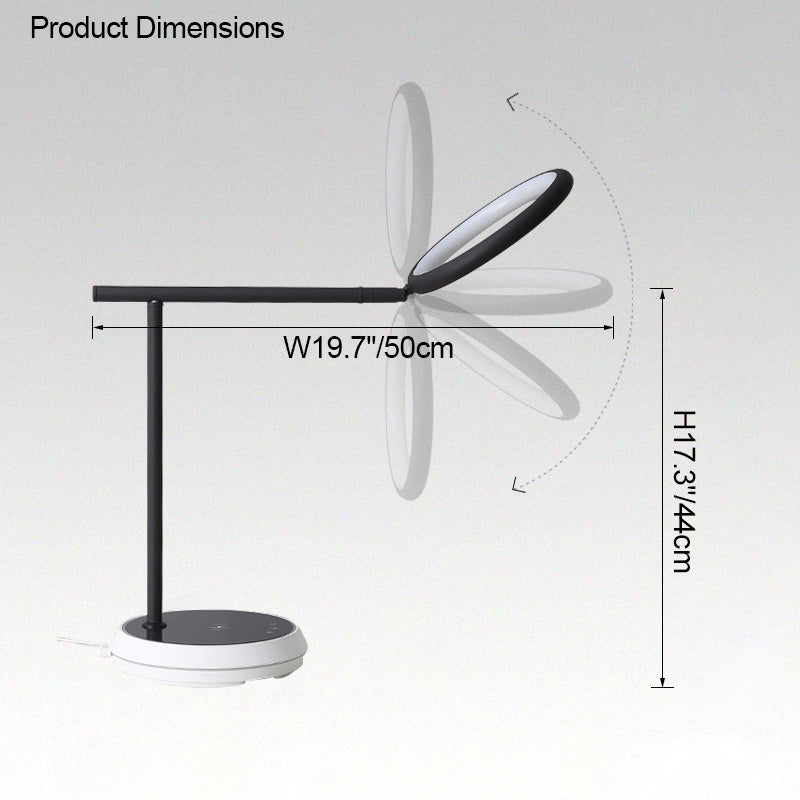 WOMO Dimmable Touch Round Desk Lamp with Wireless Charger-WM8042