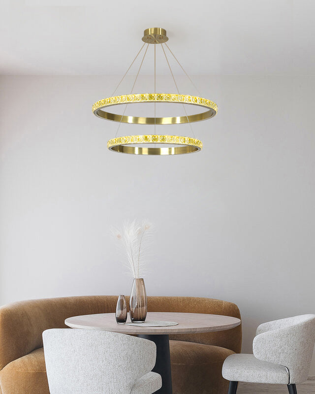 WOMO Tiered Circular Crystal Chandelier-WM2549