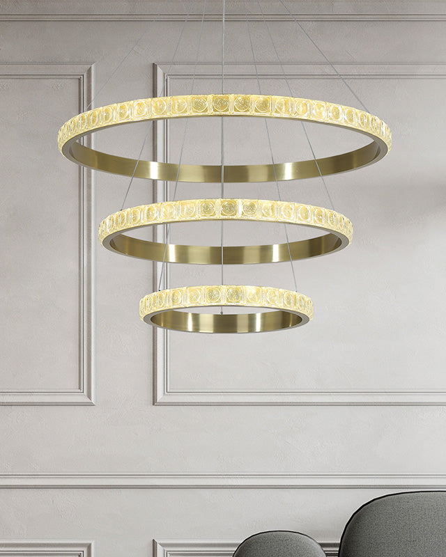 WOMO Tiered Circular Crystal Chandelier-WM2549