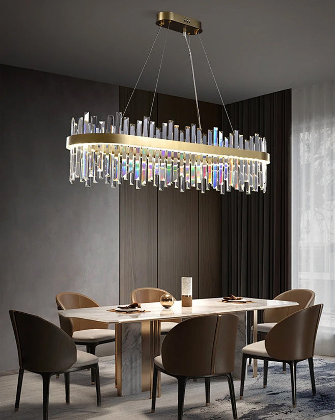 WOMO Long Oval Crystal Chandelier-WM2485c