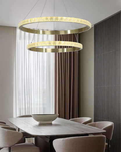 WOMO Tiered Circular Crystal Chandelier-WM2549