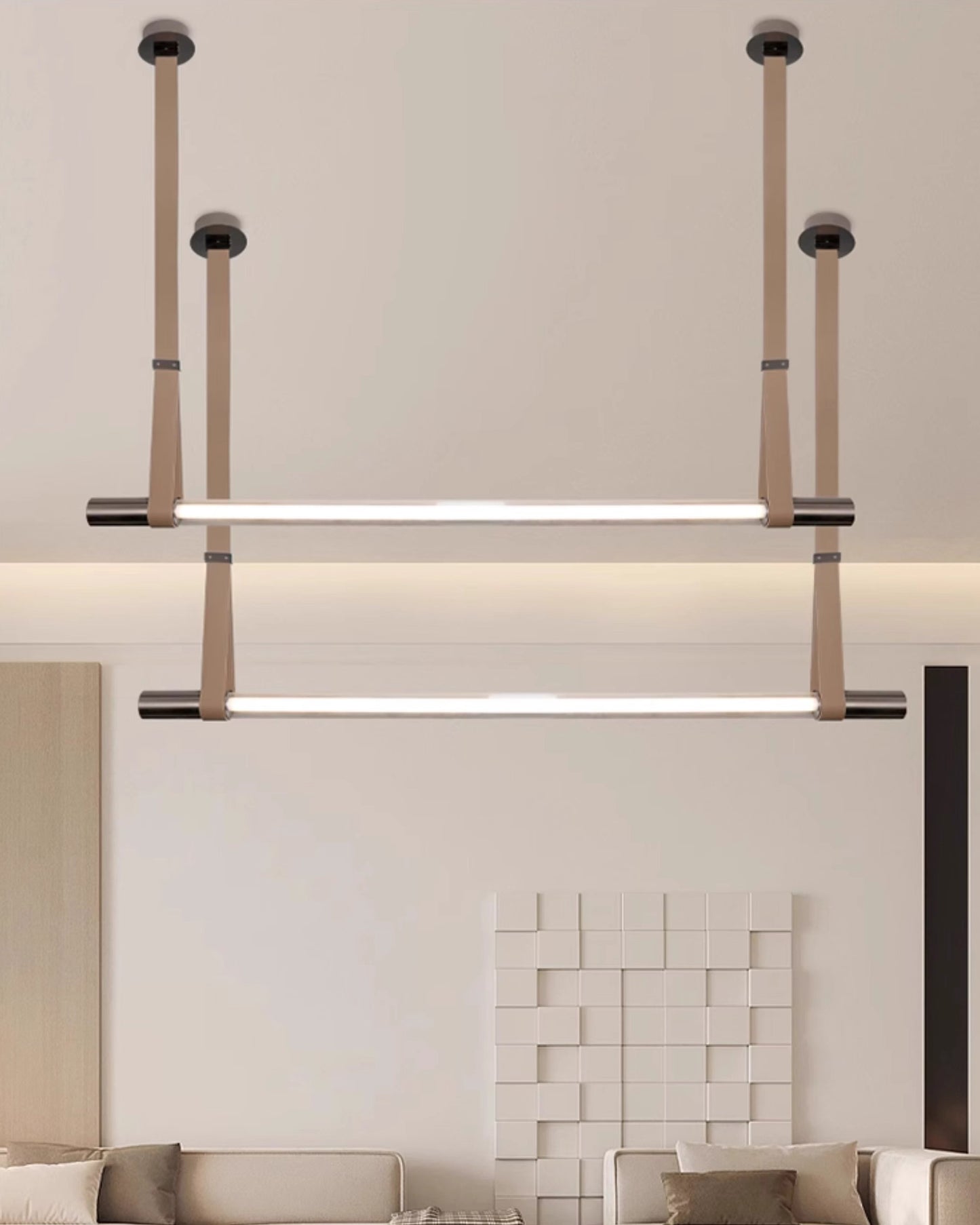 WOMO Leather Linear Pendant Light-WM2550