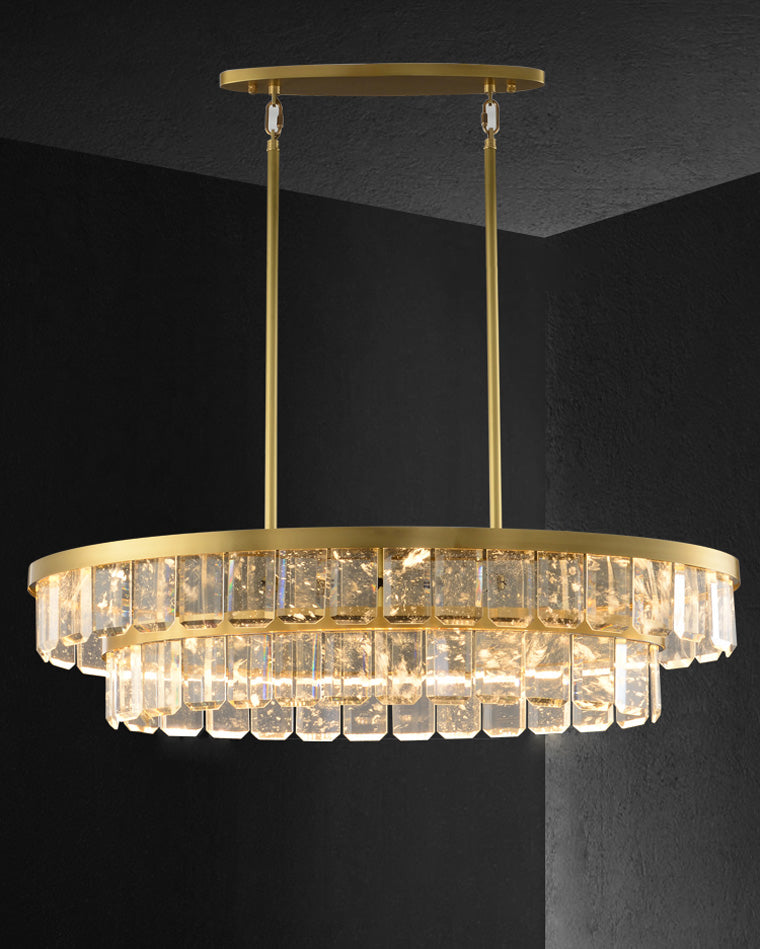 WOMO Long Oval Crystal Chandelier-WM2541