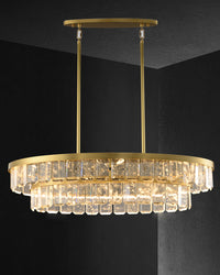 WOMO Long Oval Crystal Chandelier-WM2541