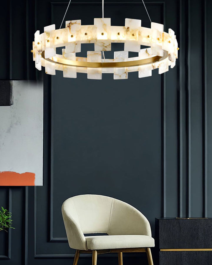 WOMO Tiered Alabaster Chandelier-WM2830