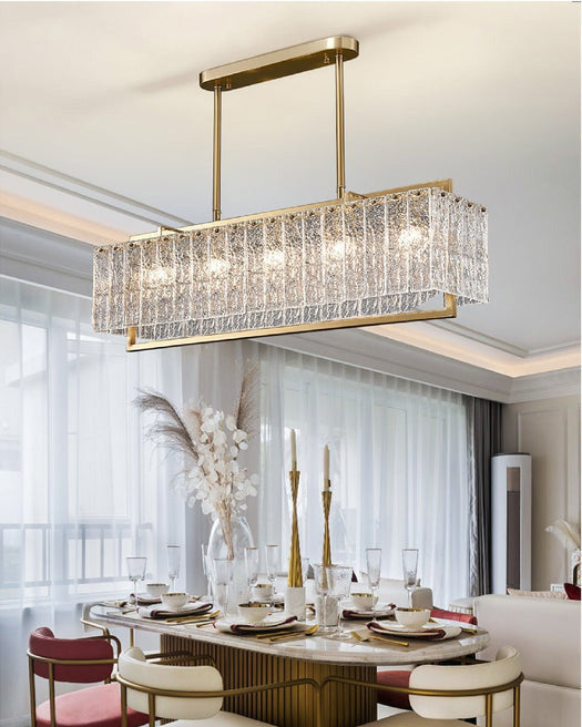 WOMO Textured Glass Linear Chandelier-WM2620