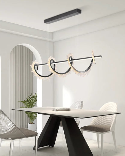 WOMO Swirl Crystal Linear Chandelier-WM2713