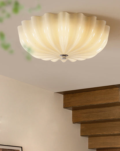 WOMO Pleated Glass Flush Mount Ceiling Light-WM1133