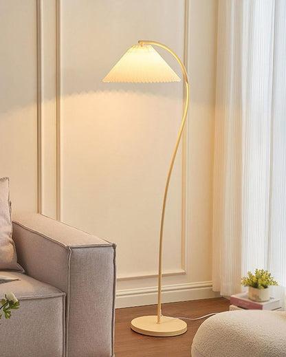 WOMO Pleated Gooseneck Floor Lamp-WM7119