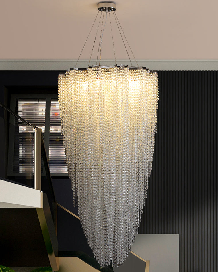 WOMO Cascading Crystal Foyer Chandelier-WM2750