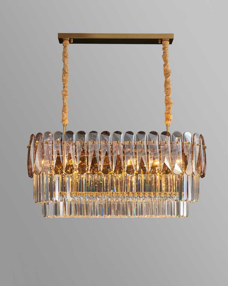 WOMO Tiered Linear Crystal Chandelier-WM2543