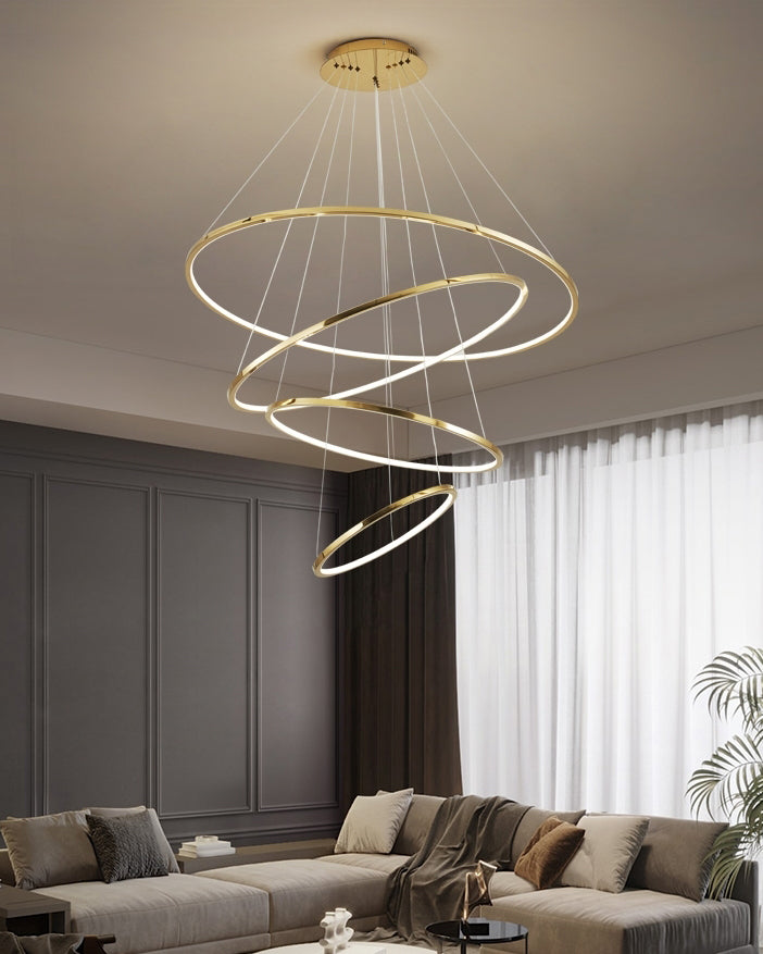 WOMO Large Tiered Ring Foyer Chandelier-WM2654