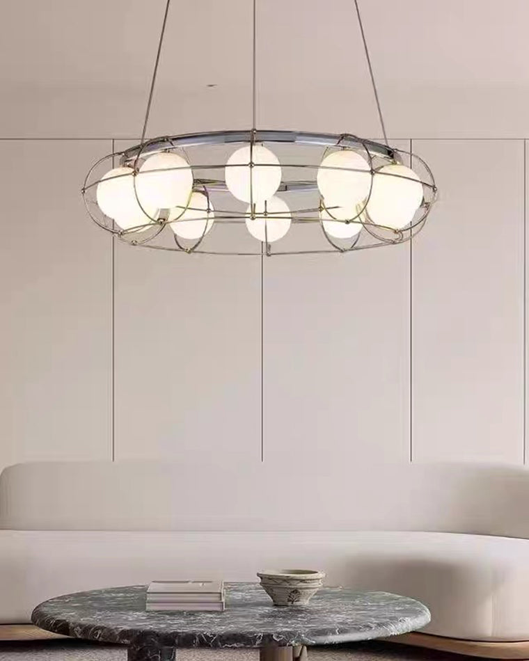 WOMO Frosted Glass Ball Round Chandelier-WM2791