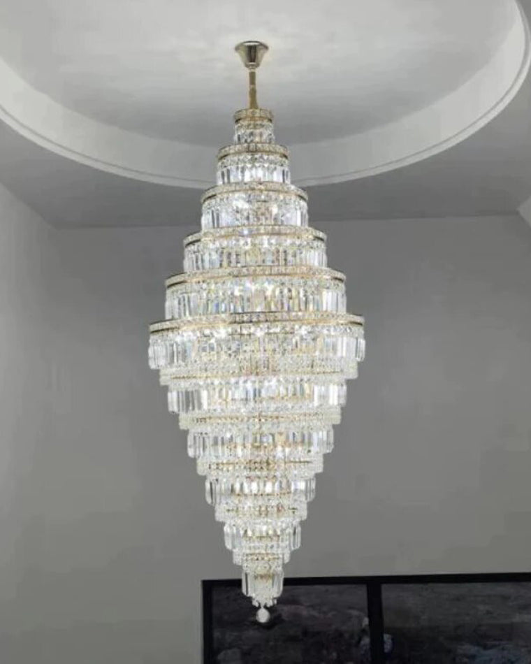 WOMO Large Tiered Crystal Chandelier-WM2389