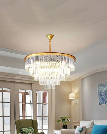 WOMO Tiered Crystal Prism Chandelier-WM2790