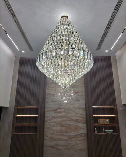 WOMO Tiered taper Crystal Foyer Chandelier-WM2384