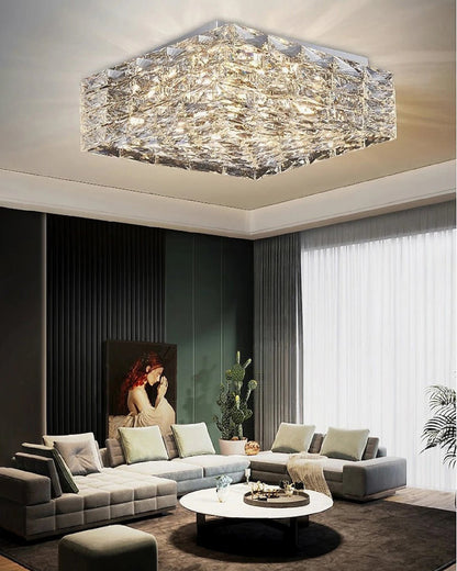 WOMO Square Crystal Flush Mount Ceiling Light-WM1130